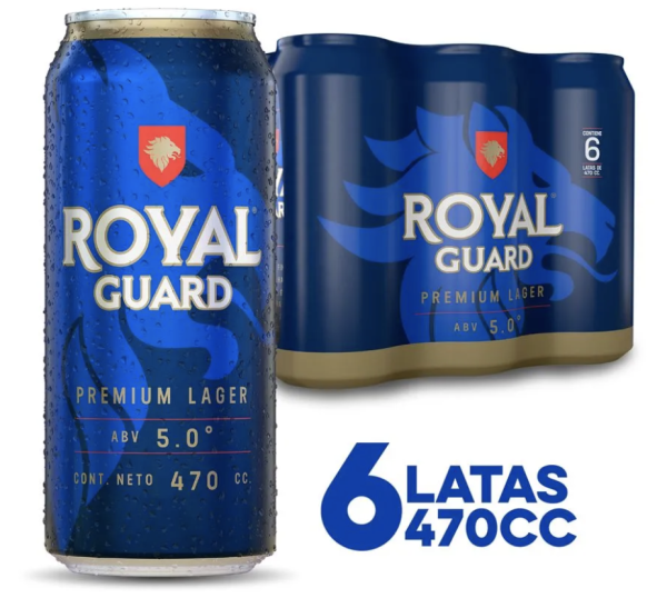 Pack 6 un. Cerveza Royal Guard Premium Lager 5.0° 470 cc